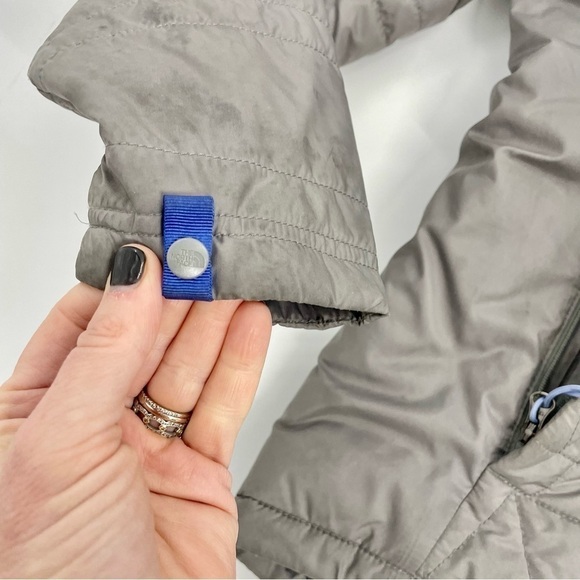 The Northface grey blue puffer thermaball trakker jacket women's S athleisure - Picture 5 of 13